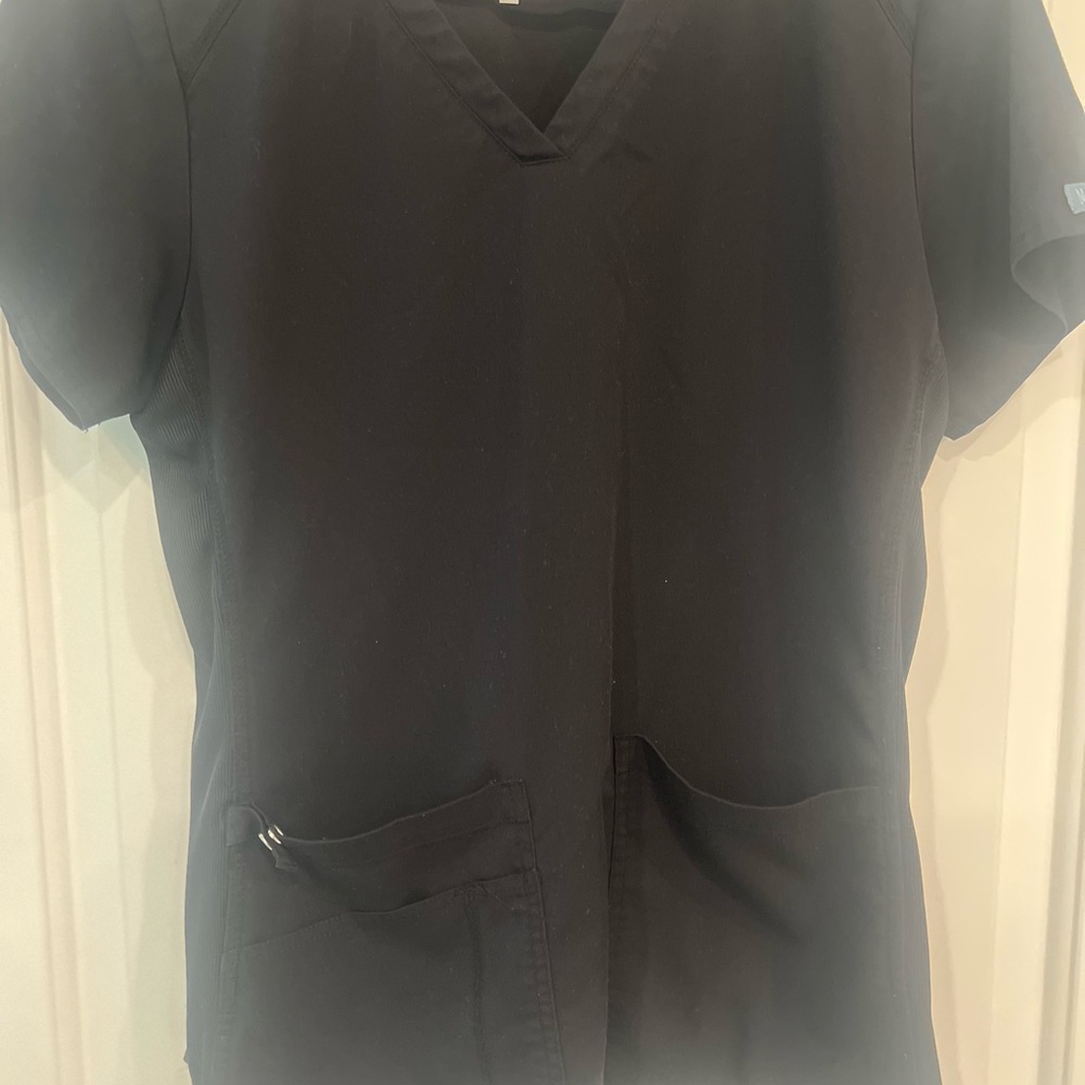 Med Couture Black Scrub Top